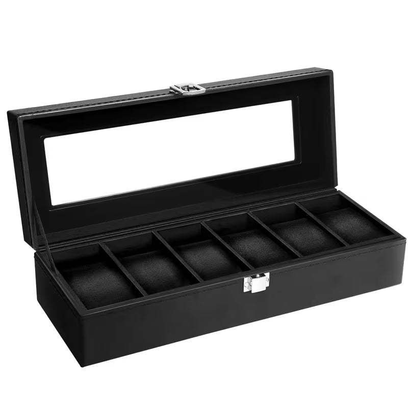 Watch Box with 6 Slots - Black