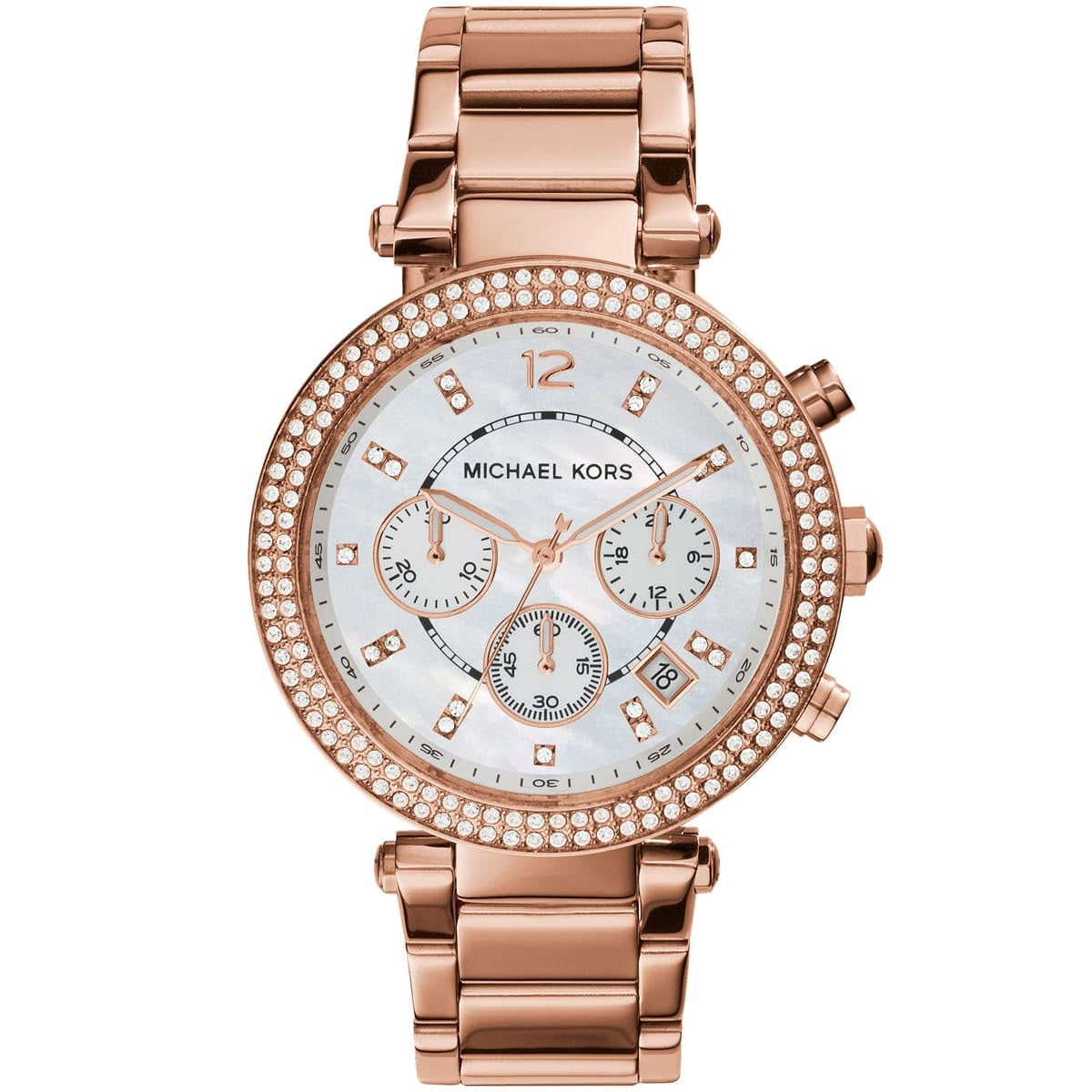 Michael Kors Women’s Watch Stainless Steel Rose Gold Strap With Mother Of Pearl Dial