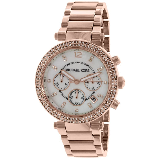 Michael Kors Women’s Watch Stainless Steel Rose Gold Strap With Mother Of Pearl Dial