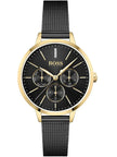 Hugo Boss Women's Watch Symphony Gold-Tone and Black Mesh Bracelet
