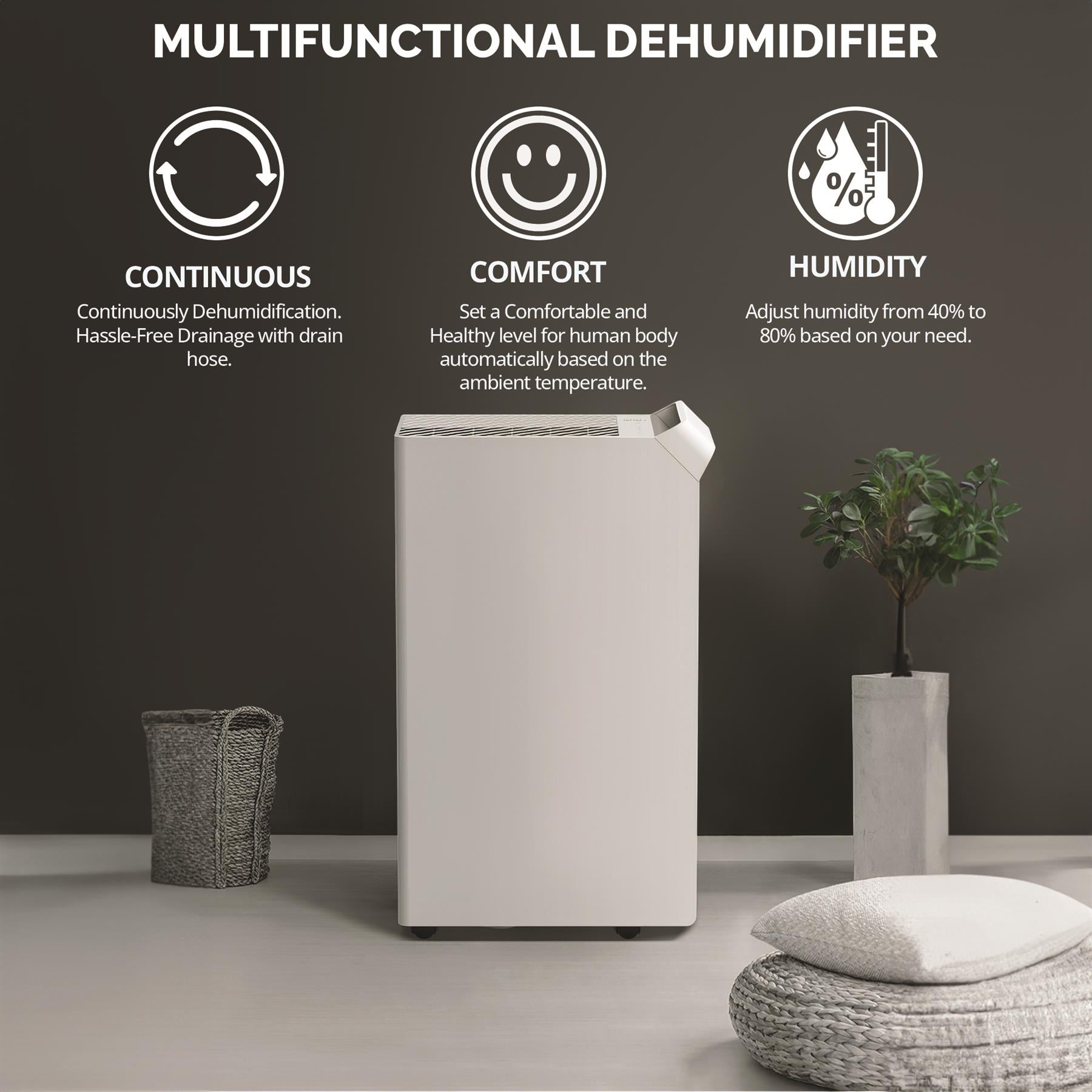 Senelux 25L/Day Dehumidifier with Smart App Controls