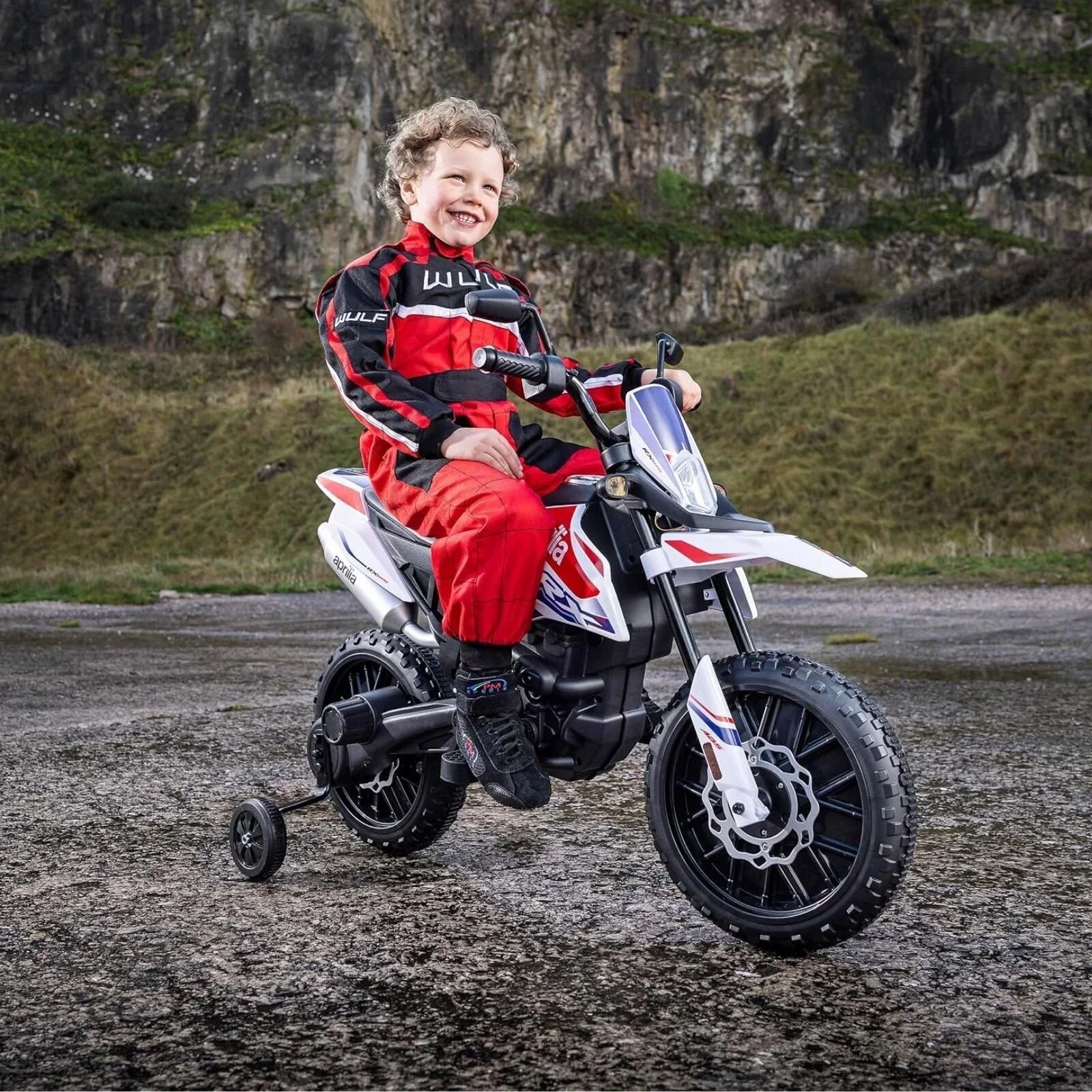 Aprilia 12V Electric Motorbike Ride On - White