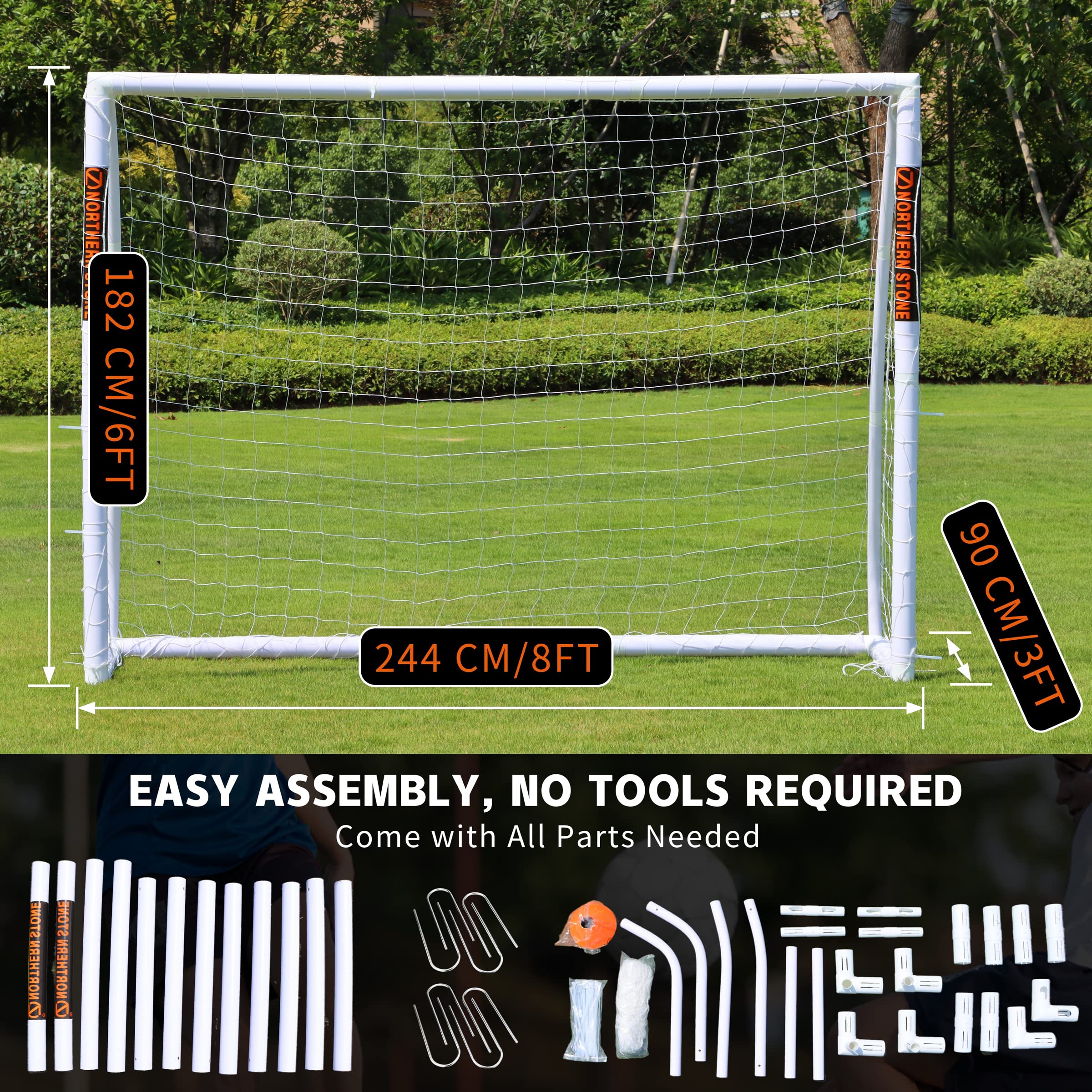 Football Goal 8ft x 6ft + Football Net Integrated