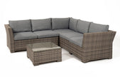 Chesterton Grey 5 Seater Corner Rattan Garden Sofa Lounge Set