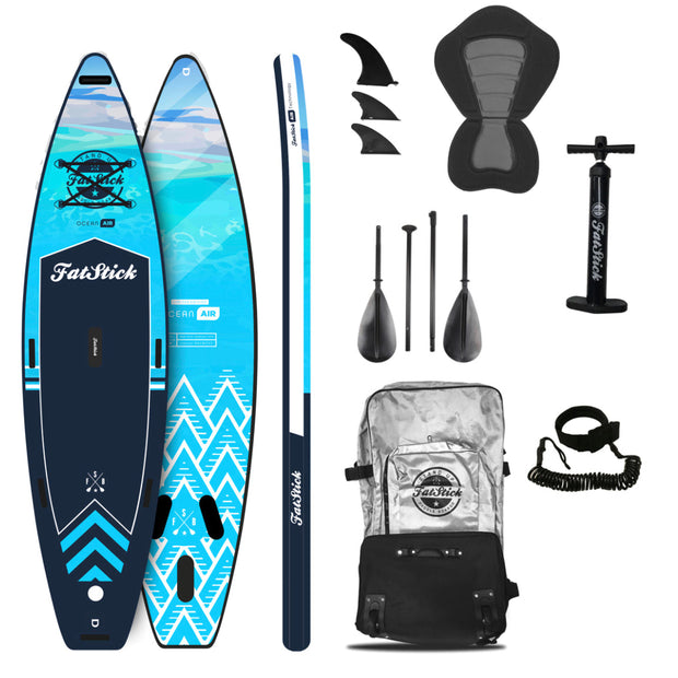FatStick 12'6 Inflatable Touring Paddle Board SUP Package