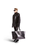 Helen Anthony Black Oversized Leather Tote Bag