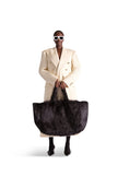 Helen Anthony Black Faux Fur Large Bag