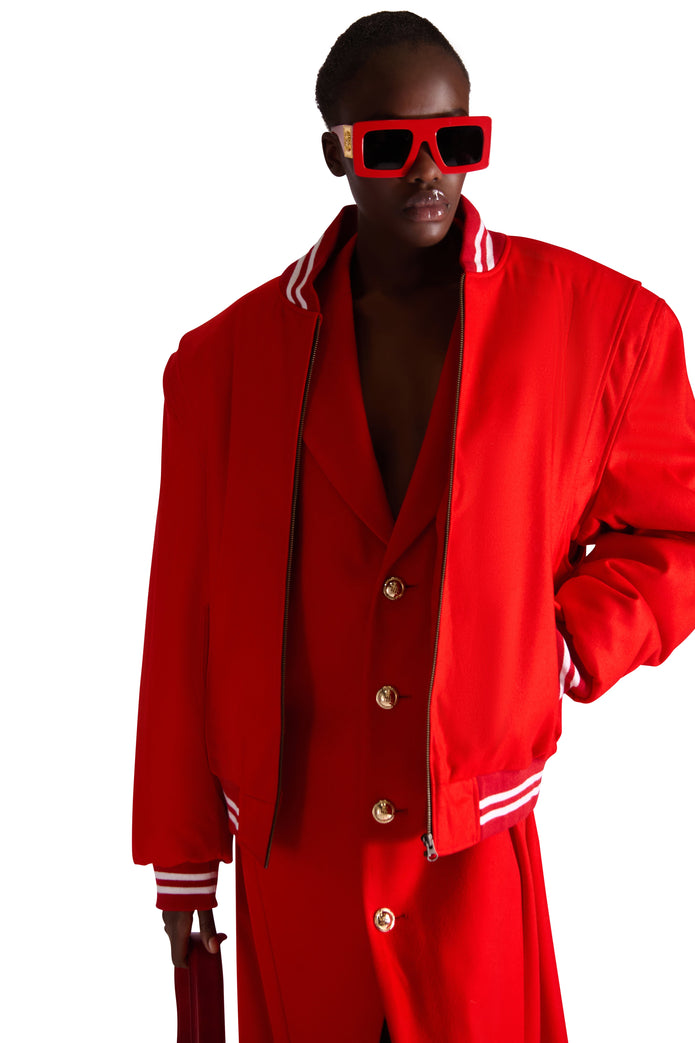 Helen Anthony Red Oversized Leather Tote Bag