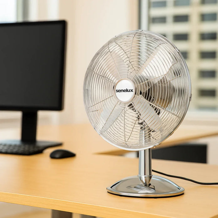 Senelux 12 inch Chrome Desk Fan
