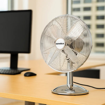 Senelux 12 inch Chrome Desk Fan