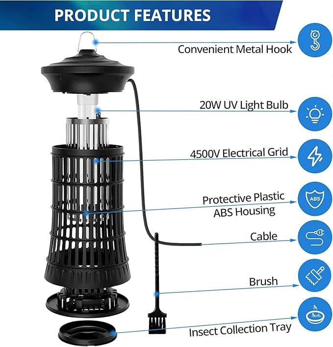 Senelux Mosquito Killer Lamp 4500V Fly Zapper 20W