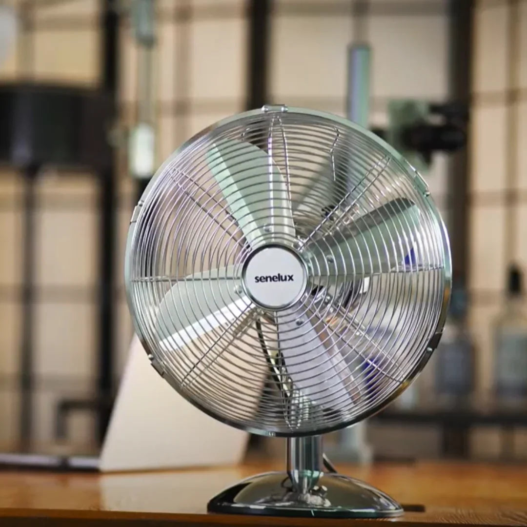 Senelux 12 inch Chrome Desk Fan