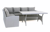 Stockholm 6 Seater Grey Rattan Corner Garden Dining and Lounge Set