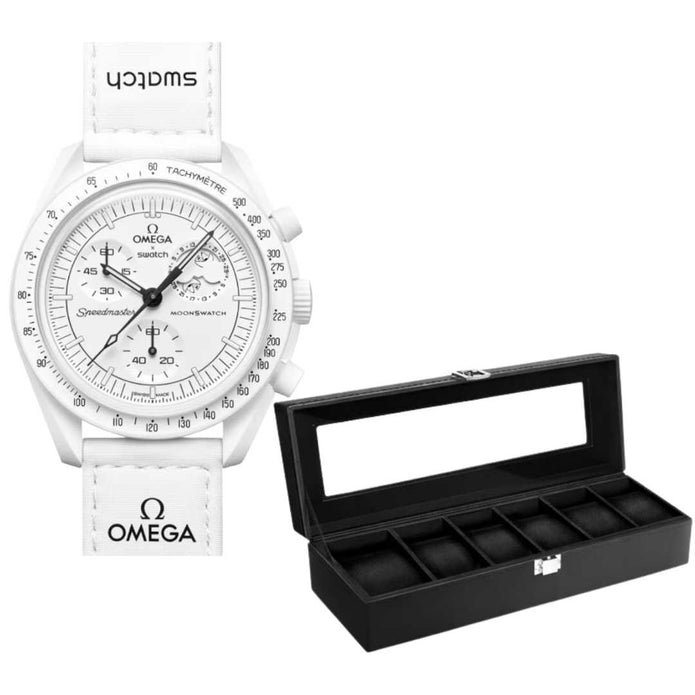 Swatch x Omega Bioceramic Moonswatch Mission to The Moonphase + Watch Display Box