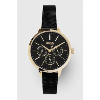 Hugo Boss Women's Watch Symphony Gold-Tone and Black Mesh Bracelet