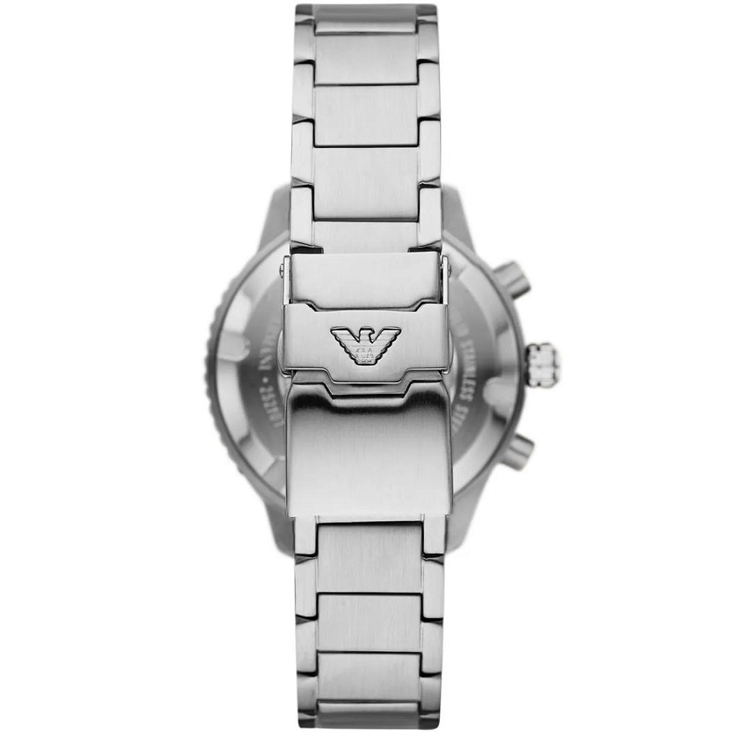 Emporio Armani Diver Men's Watch Stainless Steel Silver Strap With Green Dial