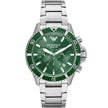 Emporio Armani Diver Men's Watch Stainless Steel Silver Strap With Green Dial