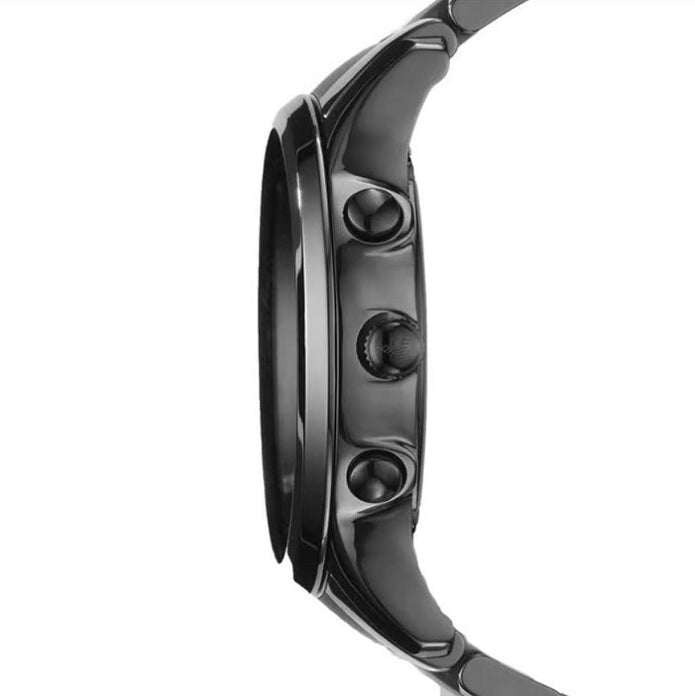 Emporio Armani Chronograph Men’s Watch Ceramic Black Strap With Black Dial + Travel Case
