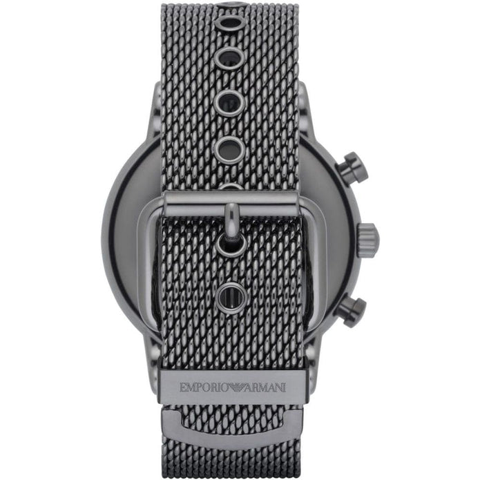 Emporio Armani Luigi Men’s Watch Grey Mesh Strap With Blue Dial + Travel Case
