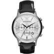 Emporio Armani Renato Men’s Watch Leather Black Strap With Silver Dial