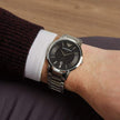 Emporio Armani Renato Men’s Watch Silver Strap With Black Dial + Travel Case