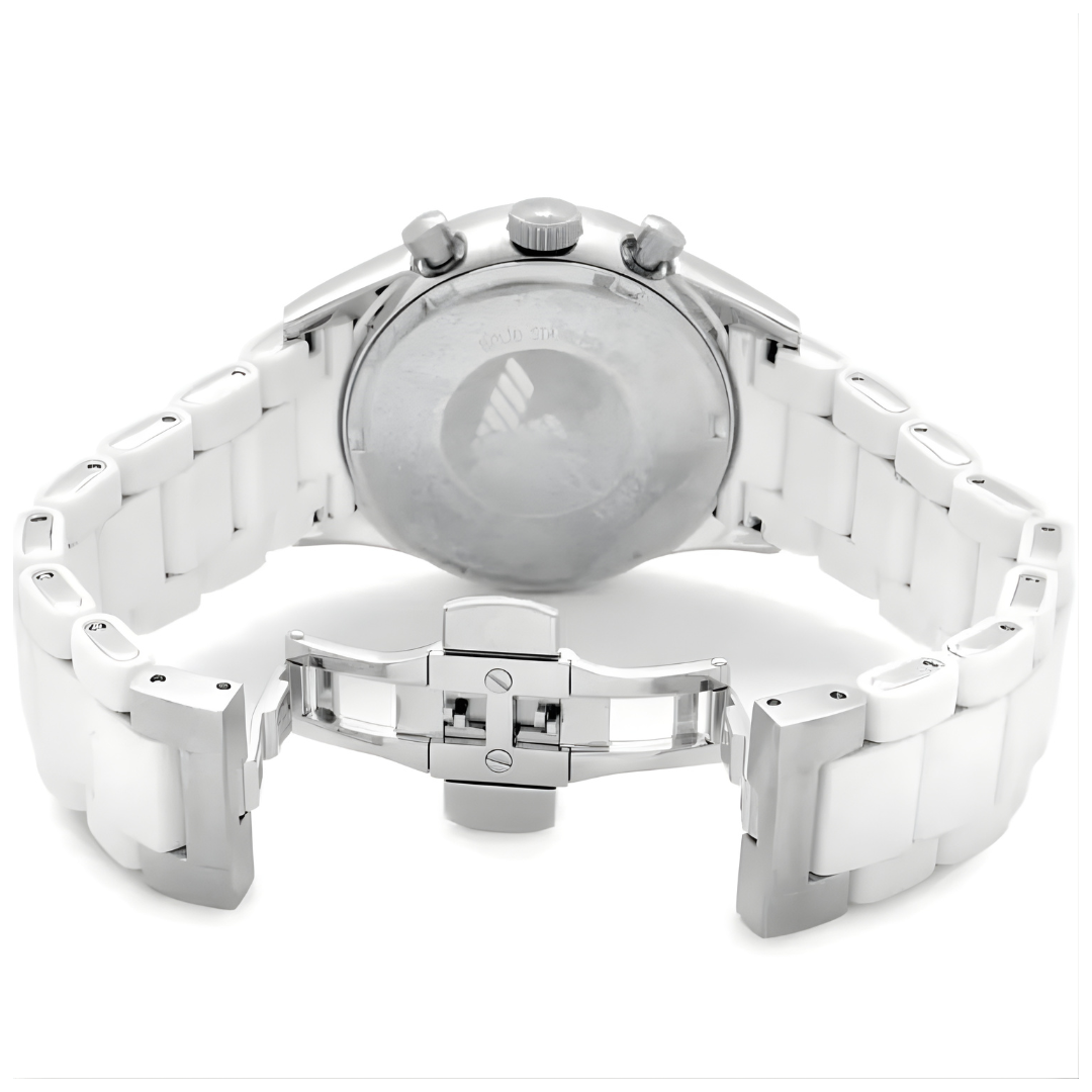 Emporio Armani Sportivo Men’s Watch Silicone White Strap With White Dial And Silver Case