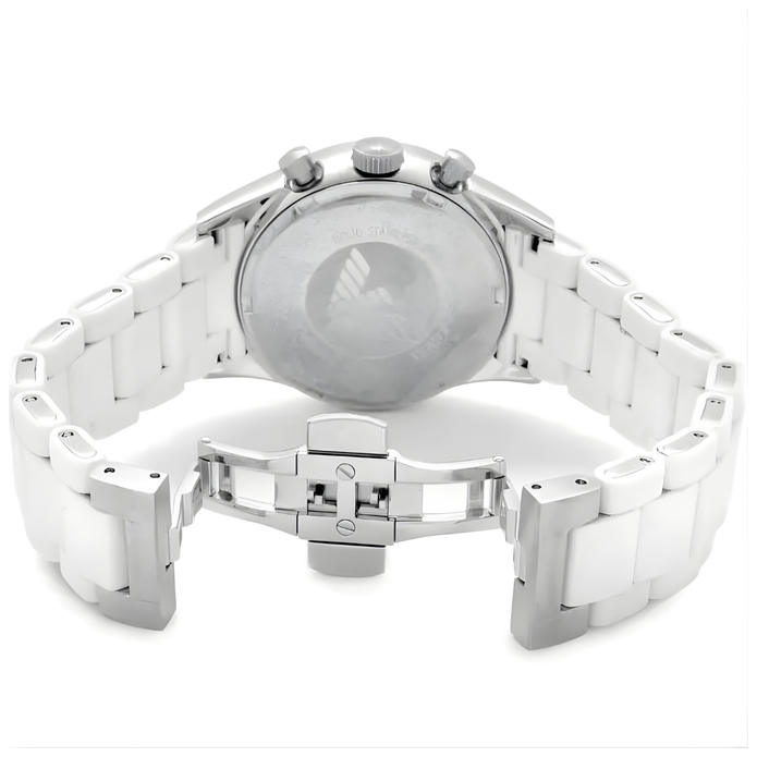Emporio Armani Sportivo Men’s Watch Silicone White Strap With White Dial And Silver Case