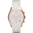 Emporio Armani Sportivo Women's Watch White Strap With Rose Gold Case + Travel Case