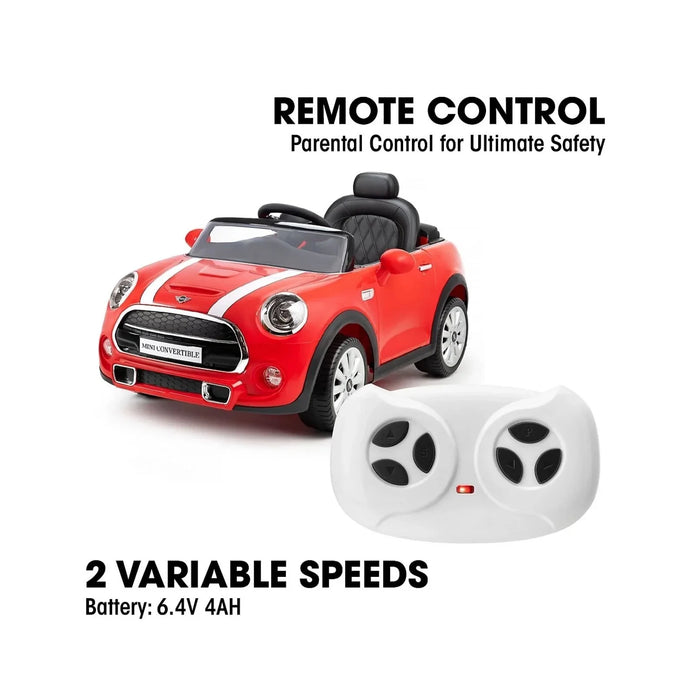 Mini Cooper Convertible 12V Electric Ride On - Red