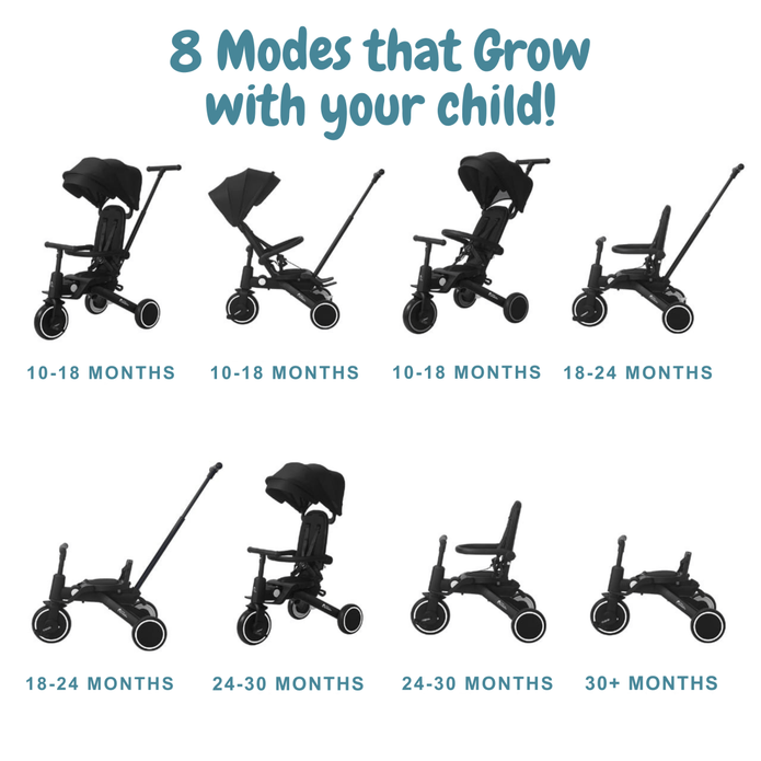 Xplor 6 in 1 Foldable Trike - Grey Olive (10m-5y)