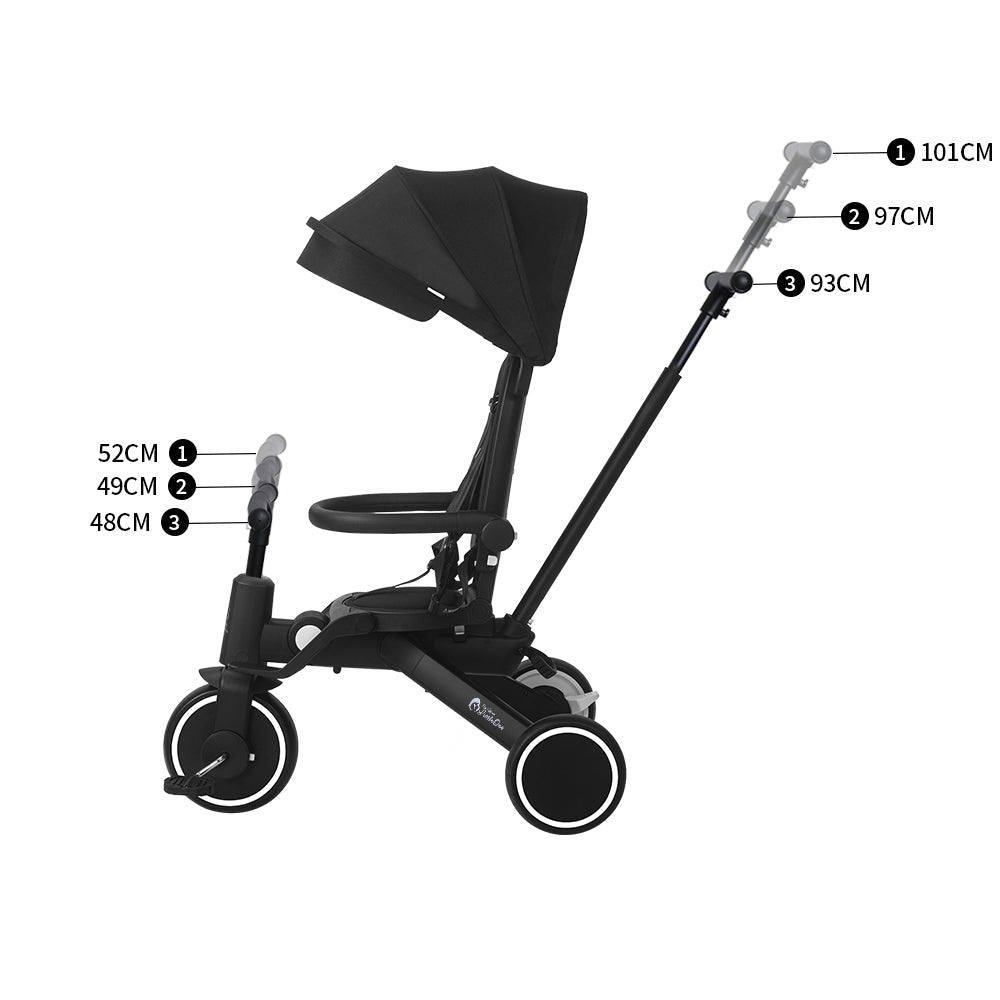 Xplor 6 in 1 Foldable Trike - Jet Black (10m-5y)