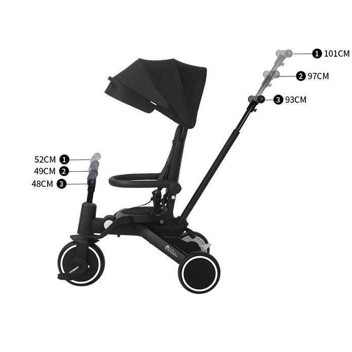 Xplor 6 in 1 Foldable Trike - Jet Black (10m-5y)