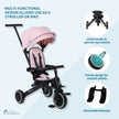 Xplor 6 in 1 Foldable Trike - Pastel Pink (10m-5y)