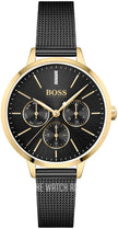 Hugo Boss Women's Watch Symphony Gold-Tone and Black Mesh Bracelet