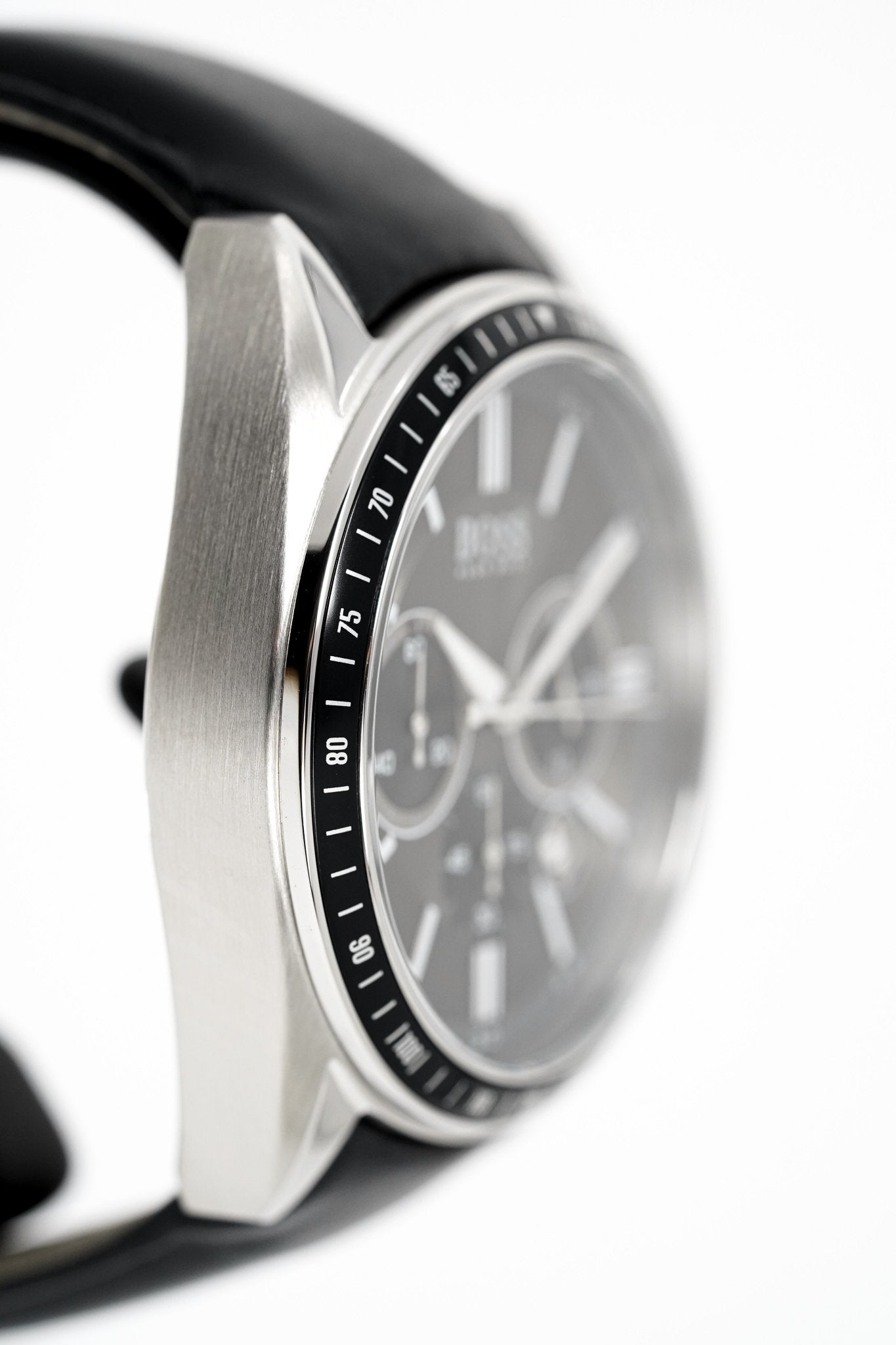 Hugo Boss Men's Watch Chronograph Black Driver Leather