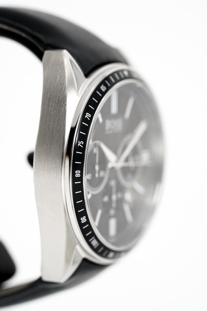 Hugo Boss Men's Watch Chronograph Black Driver Leather