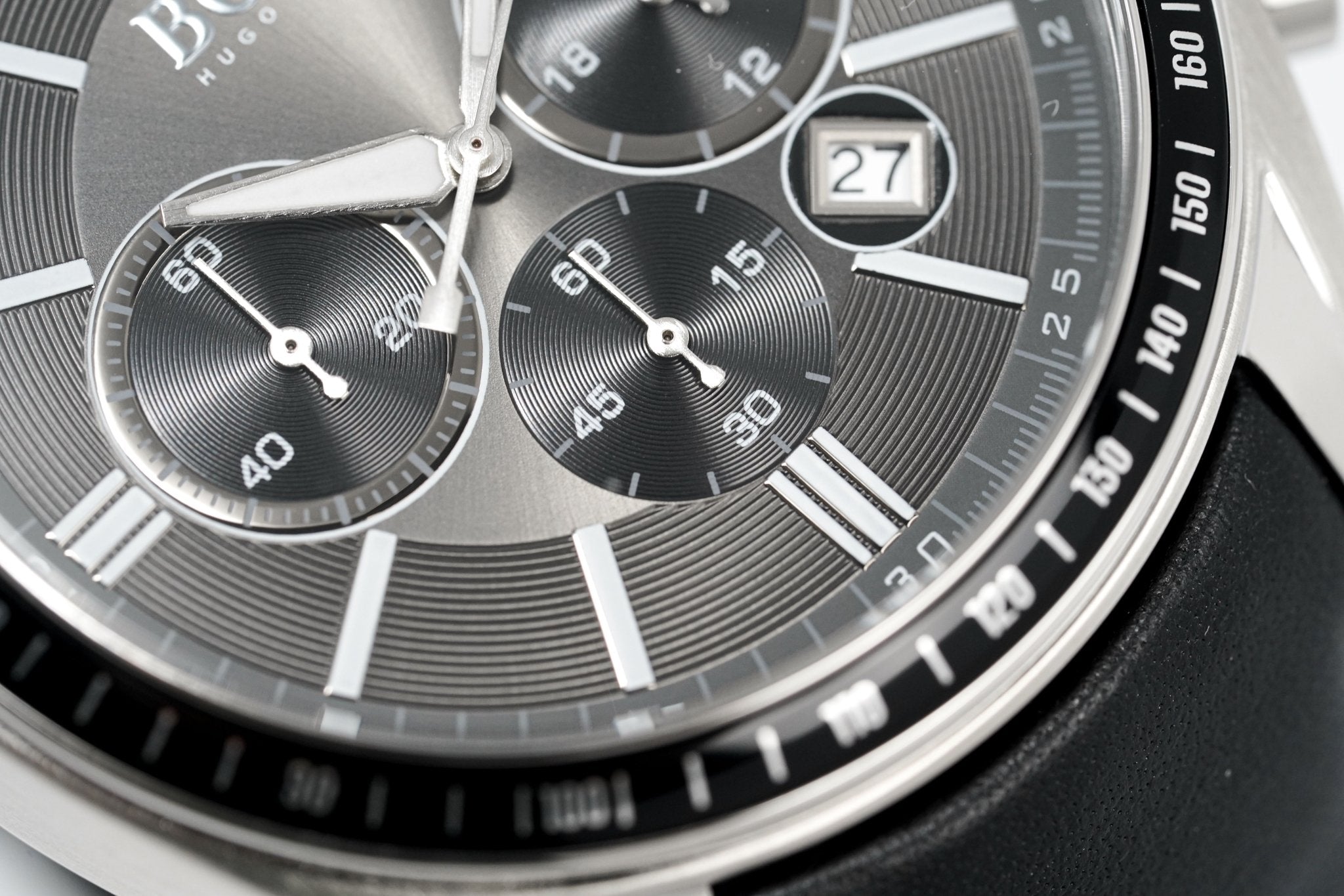 Hugo Boss Men's Watch Chronograph Black Driver Leather