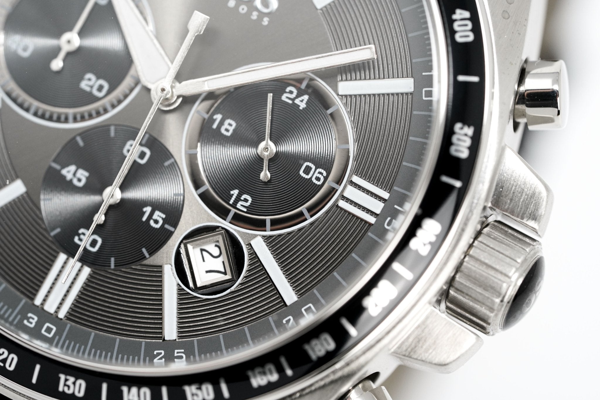 Hugo Boss Men's Watch Chronograph Black Driver Leather