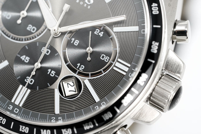 Hugo Boss Men's Watch Chronograph Black Driver Leather