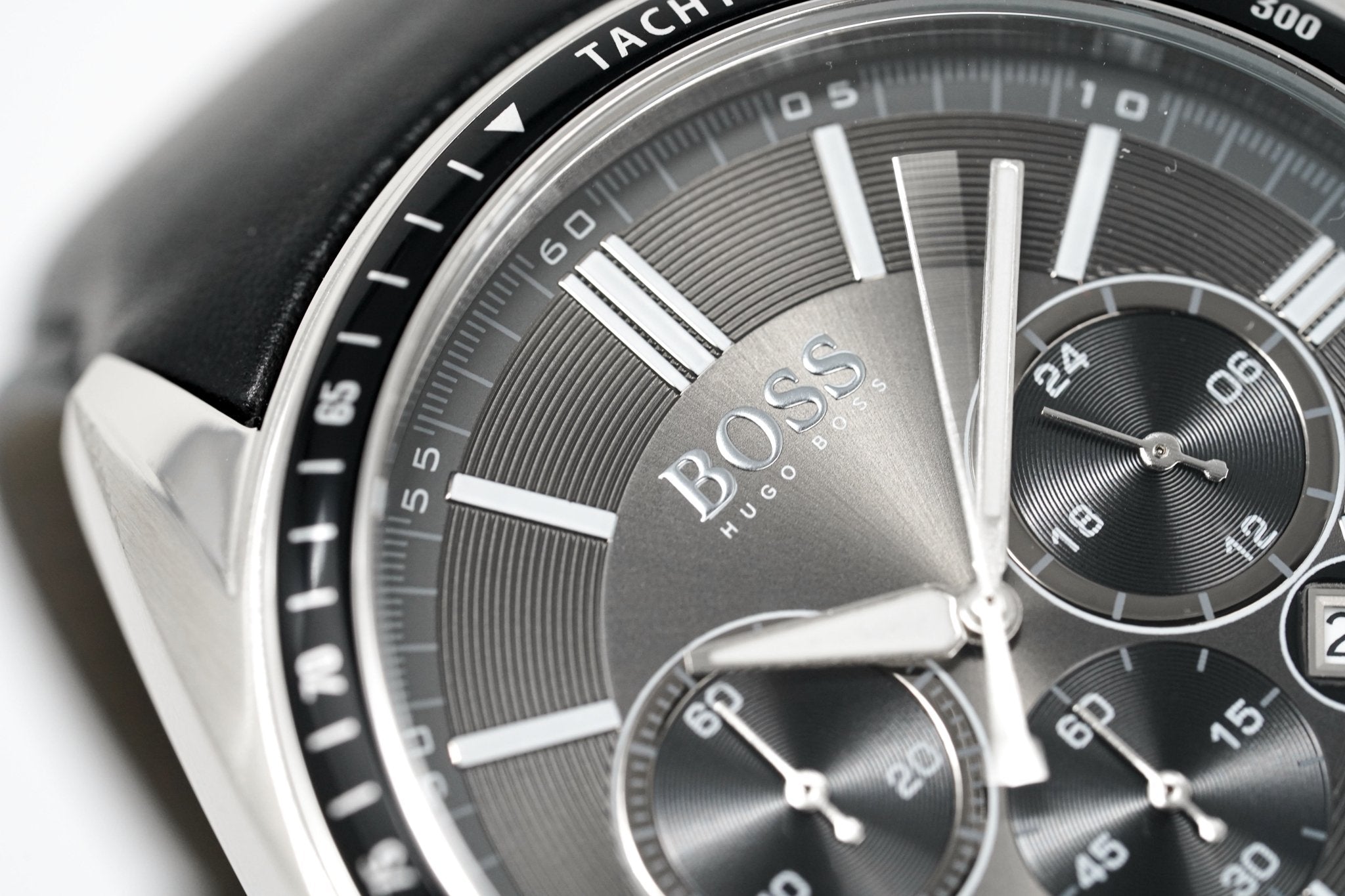 Hugo Boss Men's Watch Chronograph Black Driver Leather