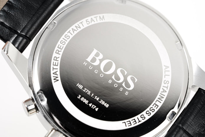 Hugo Boss Men's Watch Chronograph Blue Jet Leather