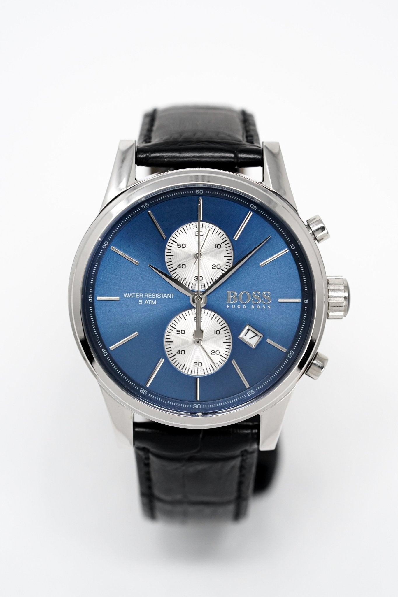 Hugo Boss Men's Watch Chronograph Blue Jet Leather