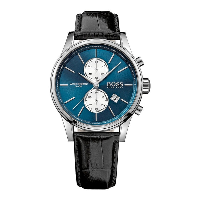 Hugo Boss Men's Watch Chronograph Blue Jet Leather