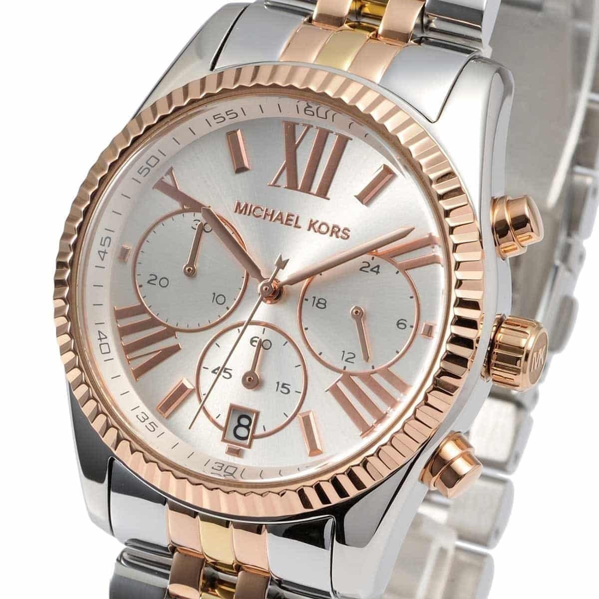 Michael Kors Women’s Watch Stainless Steel Gold And Silver Strap With Silver Dial