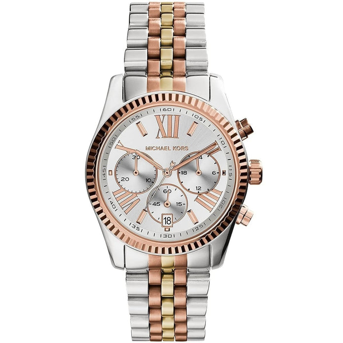 Michael Kors Women’s Watch Stainless Steel Gold And Silver Strap With Silver Dial