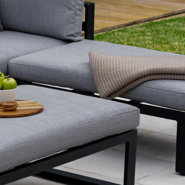 Santorini Grey 4 Seater Modular Aluminium Lounge Set with Side Cushions