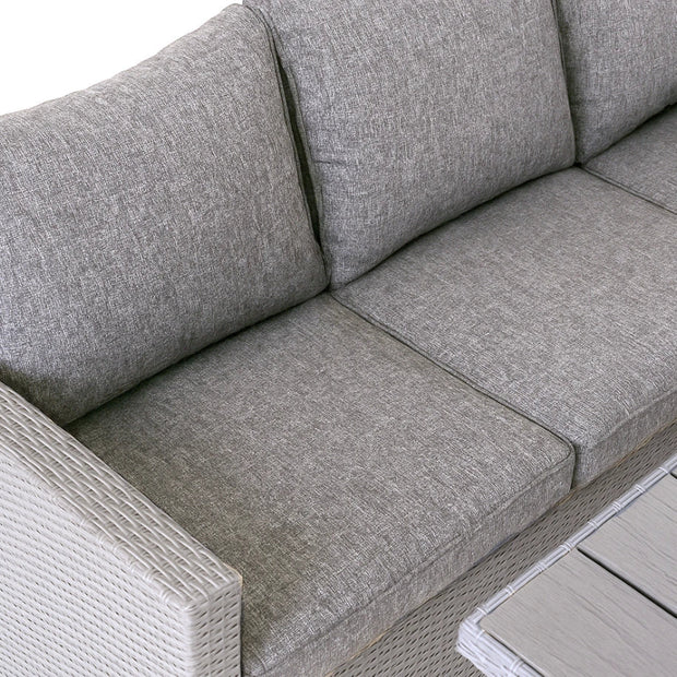 Stockholm 6 Seater Grey Rattan Corner Garden Dining and Lounge Set