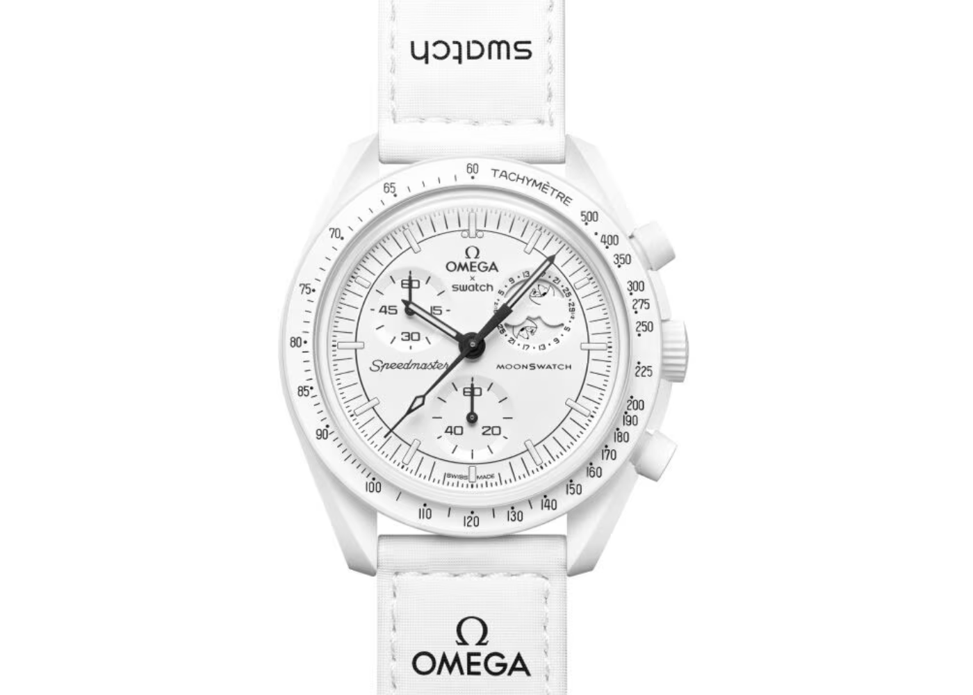 Swatch x Omega Bioceramic Moonswatch Mission to The Moonphase + Watch Display Box